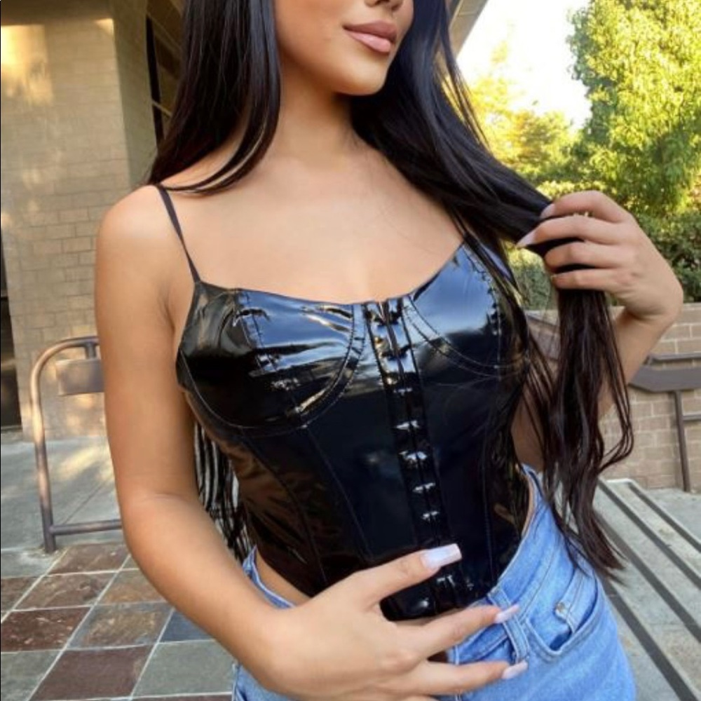 Vinyl Corset Crop Top